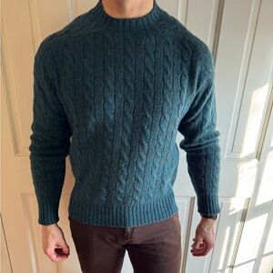 Vintage Brooks Brothers Shetland Wool Cable Knit Sweater